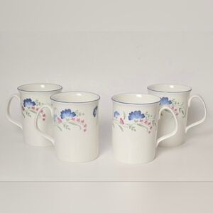 Royal Doulton Expressions Windermere Floral Mug Set – Blue & Pink (4 Pc)